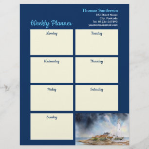 Papel Timbrado Weekly Planner Rua Marys Lighthouse Whitley Bay Re