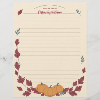 Papel Timbrado Whispers Of Fall Lined Letterhead