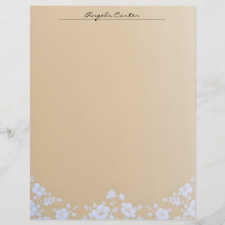 Papel Timbrado White Floral na Letterhead do Tom