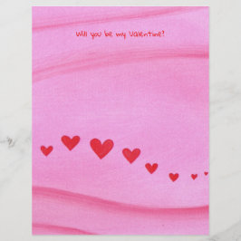 Papel Timbrado Will you be my Valentine, heart themed stationery