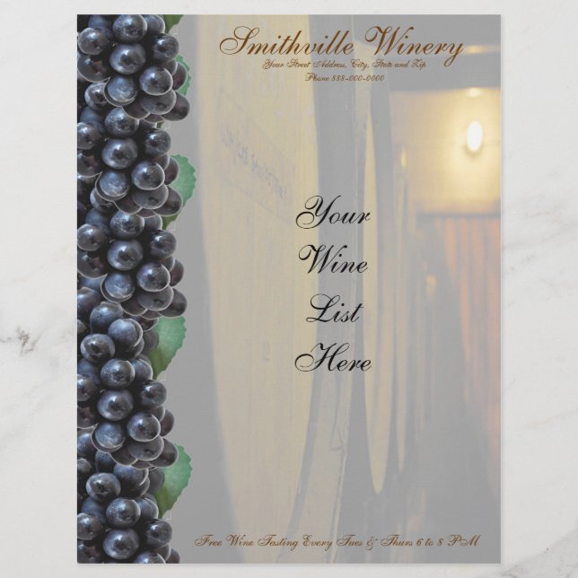 Papel Timbrado Winery Letterhead (Frente)