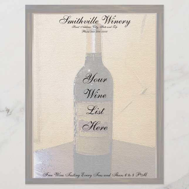 Papel Timbrado Winery Letterhead (Frente)