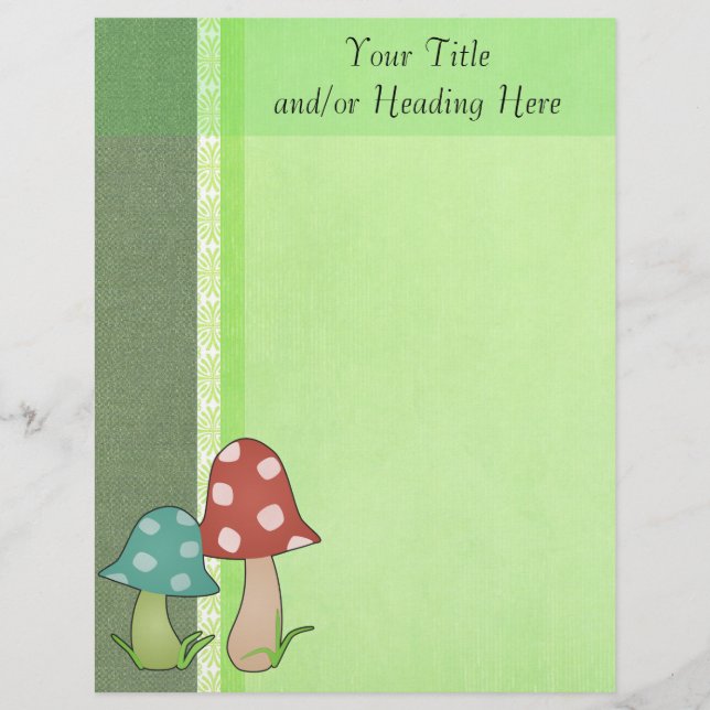 Papel Timbrado Woodland Toadstools Lethead (Frente)
