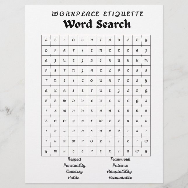 Papel Timbrado word puzzle/search. (Frente)