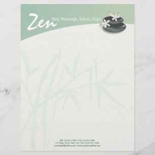 Papel Timbrado ZEN Stone Bamboo YOGA SPA Massagem Terapêutica Sal
