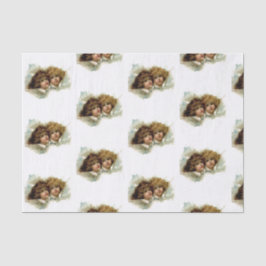 Papel Tissue de Anjos de Aquarela PERSONALIZÁVEL