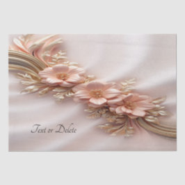 Papel Tissue Floral Laranja Pêssego Elegante