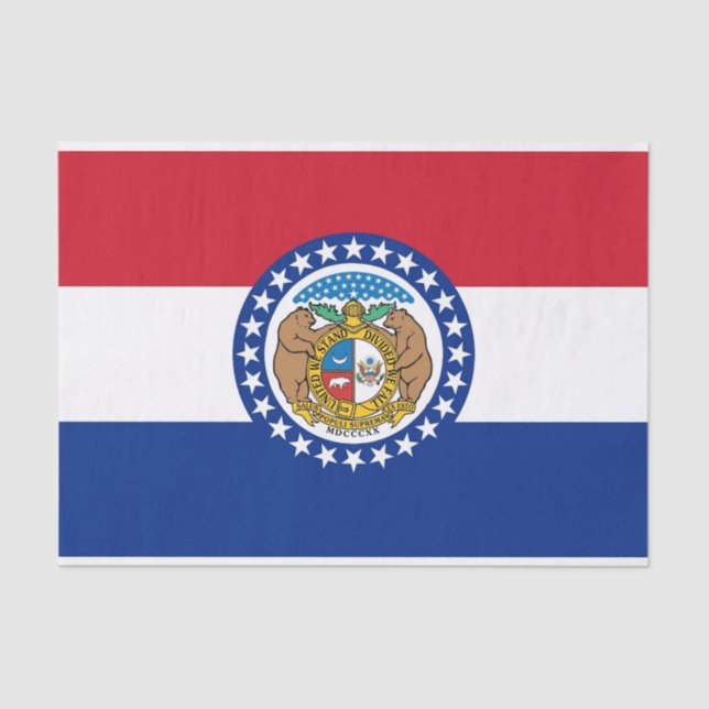 Papel tissue Patriótico com bandeira Missouri, EUA (Frente )