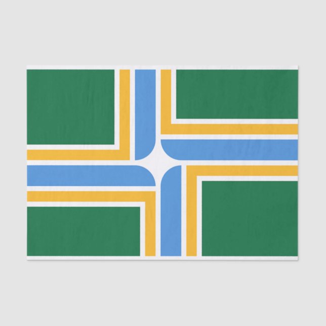 Papel tissue Patriótico com pavilhão de Portland,  (Frente )