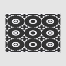 Papel tissue preto-branco e circular