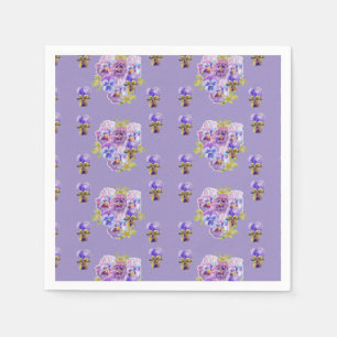Papel Toalhetes de Guardanapo Shabby Purple Pansy viola