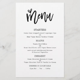PAPEL | Trendy Artsy Script Apenas Menu Wedding