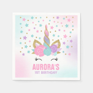 Papel Unicórnio lunático do guardanapo da festa de