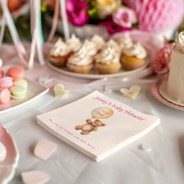 Papel Urso de pelúcia bonito com guardanapo de chá de fr