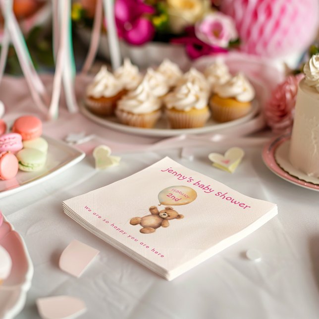 Papel Urso de pelúcia bonito com guardanapo de chá de fr (Criador carregado)