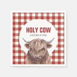 Papel Vaca sagrada estou com uma guardanapo de aniversár
