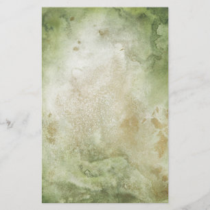 papel verde & Dourado de 2-Sided da aguarela do