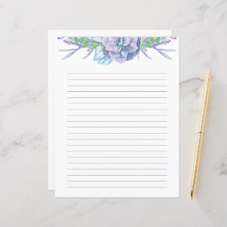 Papel Vinculado Suculente Pintado À Mão