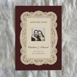 Papel Vinho de Noiva Antigo Save the Date