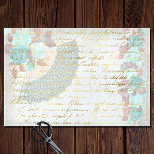 Papel vitorioso - Folha turquesa - Rosa de papel d