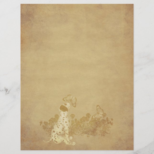 Papelada Dalmaciana Puppy Borboletas Scrapbook (Frente)
