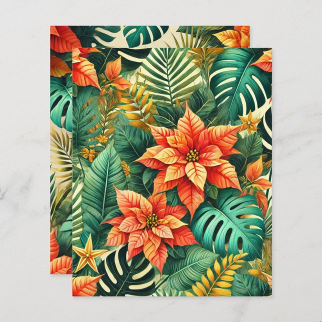 Papelão de Natal Tropical Poinsettia (Frente/Verso)