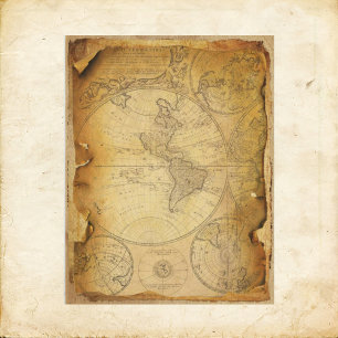 Papelão do Mapa Vintage Grungy