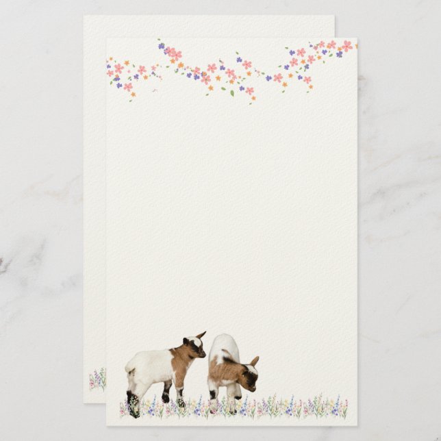 PAPELARIA 花とかわいい子ヤギ♡ (Frente/Verso)