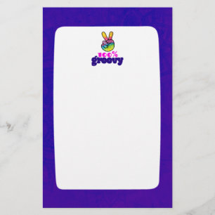 Papelaria 100% de Groovy com Sinal de Paz de Mão Arco-Íris
