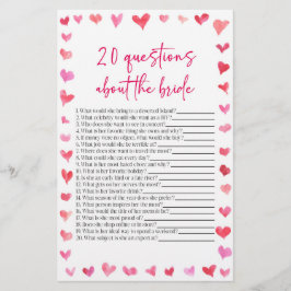 Papelaria 20 Questions About The Bride Bridal Shower Game
