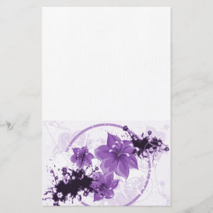 Papelaria 3 Flores Bonito - Roxo
