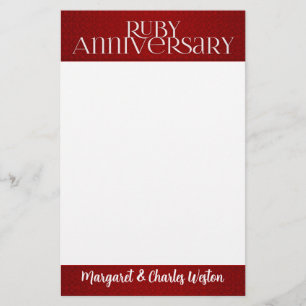 Papelaria 40º Anivário de Casamento Ruby com Nome