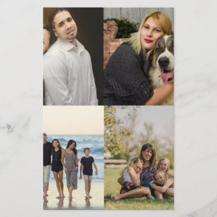 Papelaria 4 Colagem de Fotos de Família Personalizado