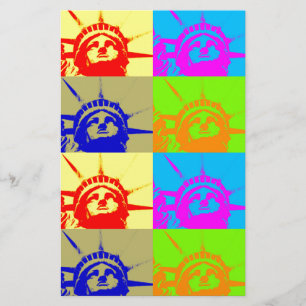 Papelaria 4 Color Pop Art Lady Liberty