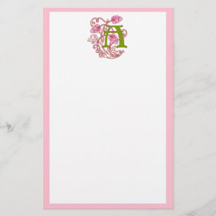 Papelaria "A" Arte Floral Nouveau Monograma