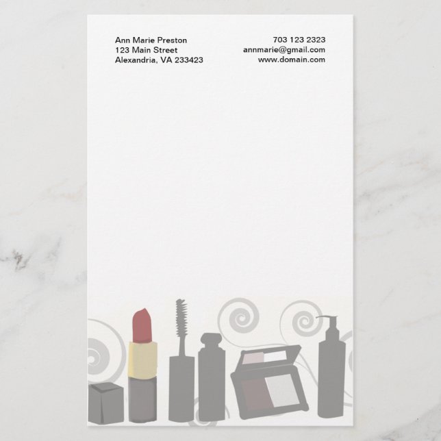 Papelaria A cara, unhas, chicoteia o Cosmetologist da (Frente)