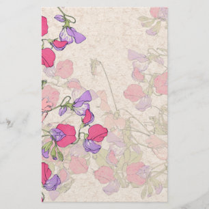 Papelaria A ervilha doce do vintage floresce artigos de