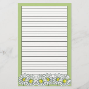 Papelaria A margarida floresce o desenho floral verde