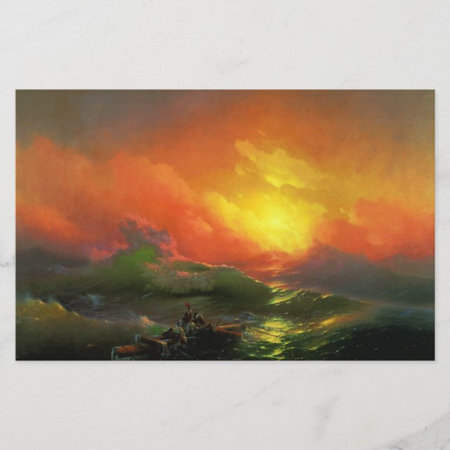 Papelaria A Nona Onda (Mar de Tempestade com Sunset Vermelho (Frente)