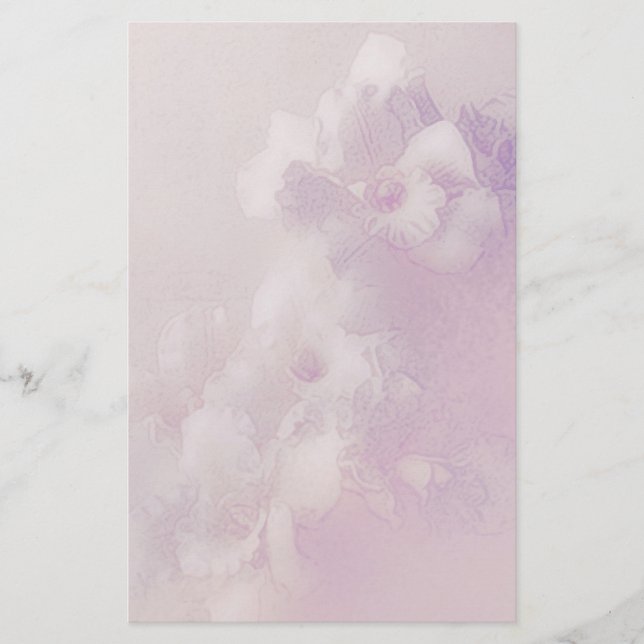 Papelaria a orquídea sonha rosa pálido (Frente)