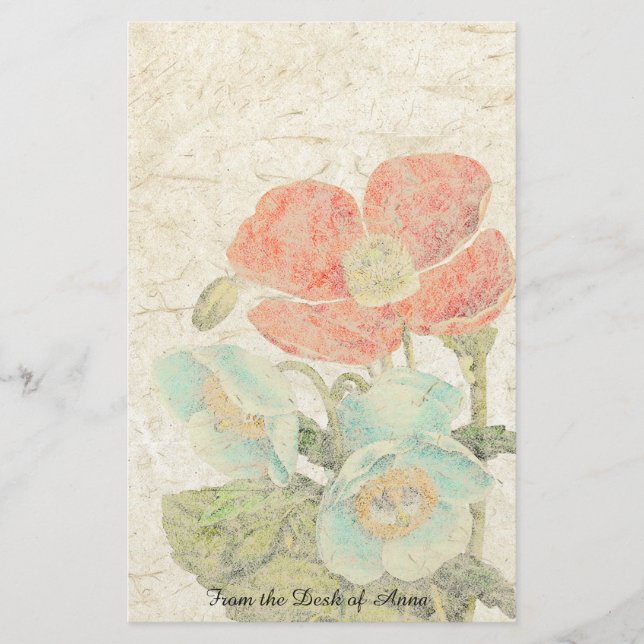 Papelaria A papoila oriental de papel Handmade floresce (Frente)