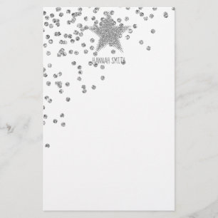 Papelaria A prata Sparkly Stars Personnalised