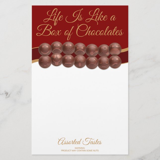 Papelaria A Vida É Como Uma Caixa de Chocolates (Frente)