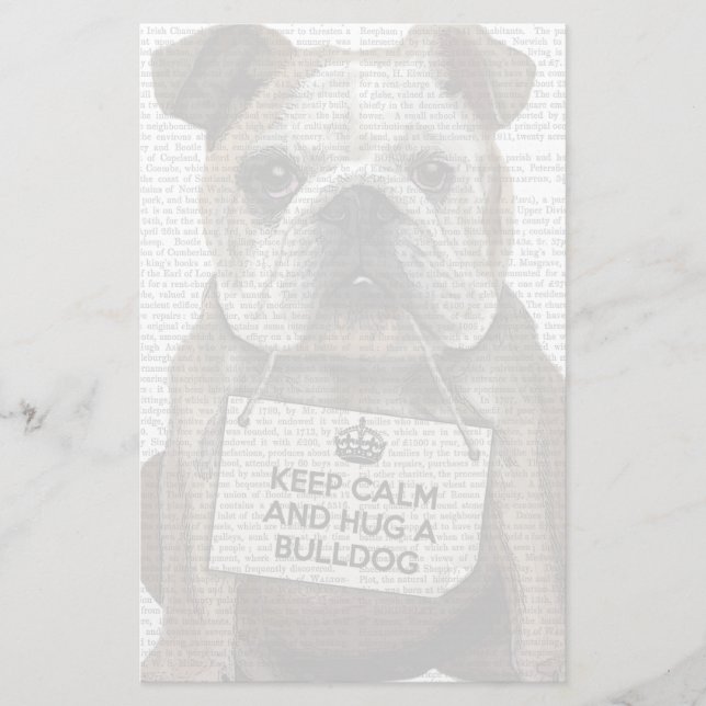 Papelaria Abraçar um Bulldog (Frente)