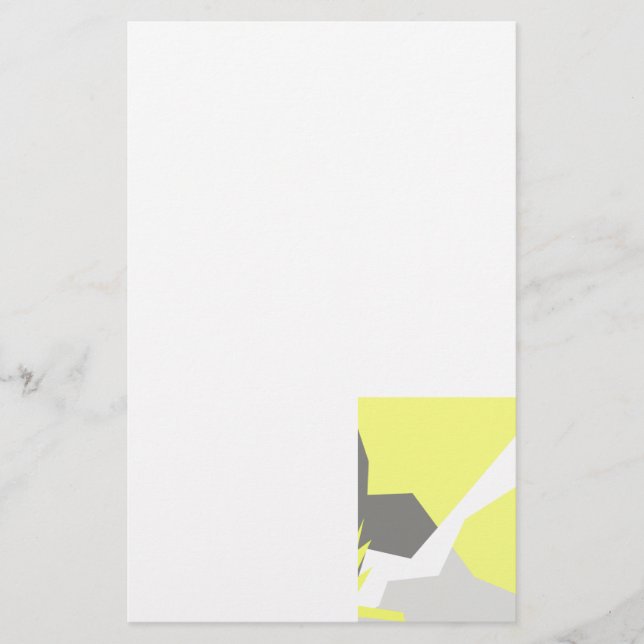 Papelaria Abstrato Art Energy Yellow Cinza (Frente)