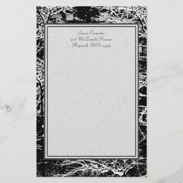 Papelaria 'Abstrato de inverno' (Frente)