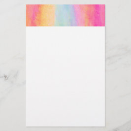 Papelaria Abstrato do Arco-Íris Amarelo Cor-de-rosa