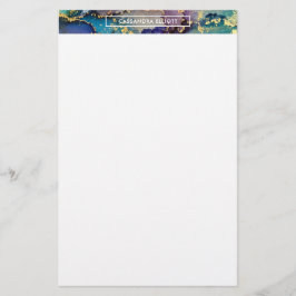 Papelaria Abstrato Líquido De Tinta Alcoólica Dourada Multic