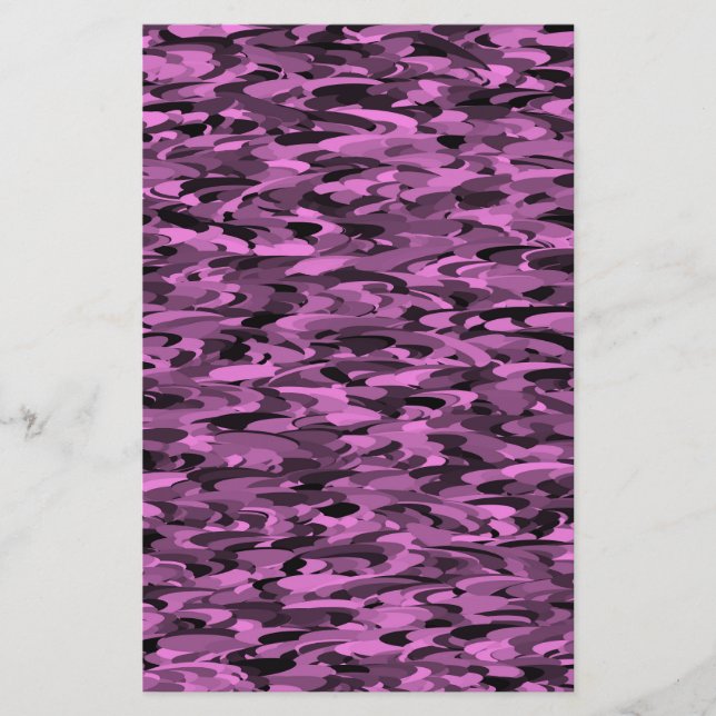 Papelaria Abstrato Padrão preto roxo (Frente)