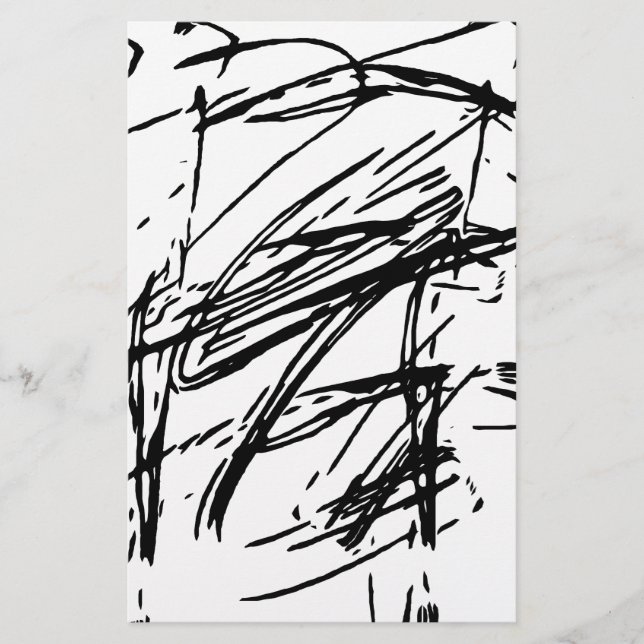 Papelaria Abstrato preto e branco (Frente)